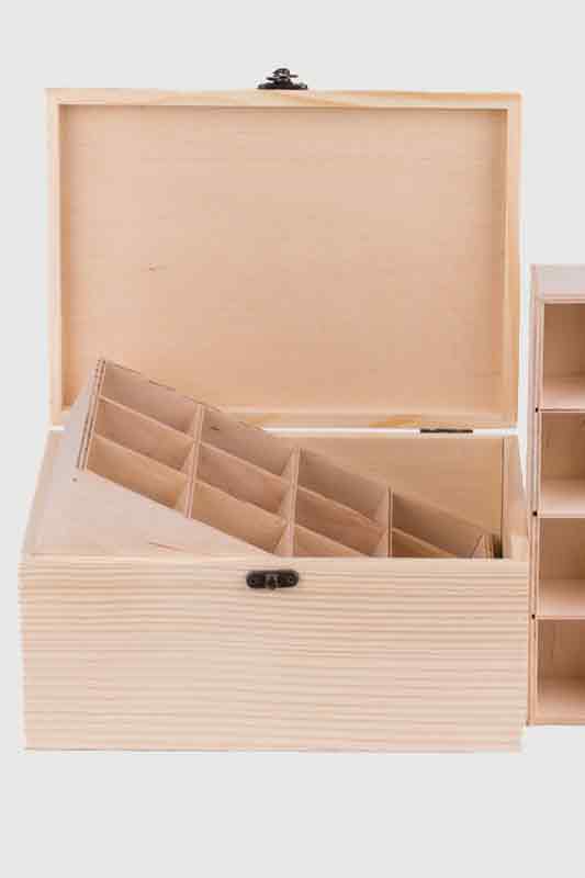 economy wooden storage box with pull out tray