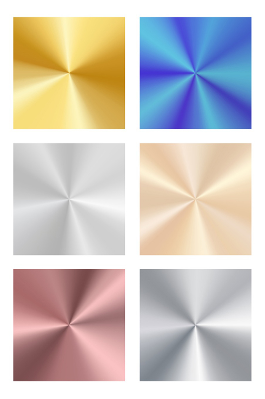 metallic coloured squares on a white background