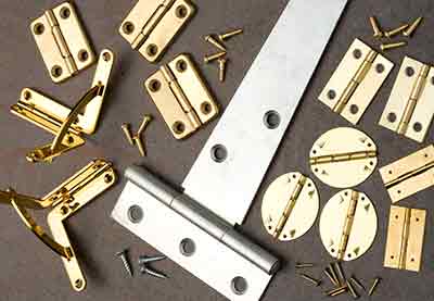 brass hinges on a table