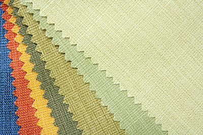 samples of textured fabric in different colours