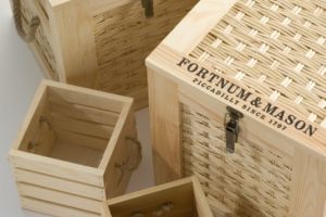 Polmac Wood & Wicker Hamper Boxes For: Fortnum & Mason