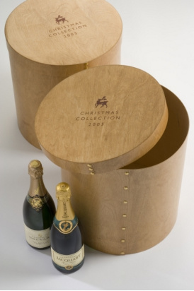 Round Wood Veneer Gift Boxes by Polmac UK Ltd