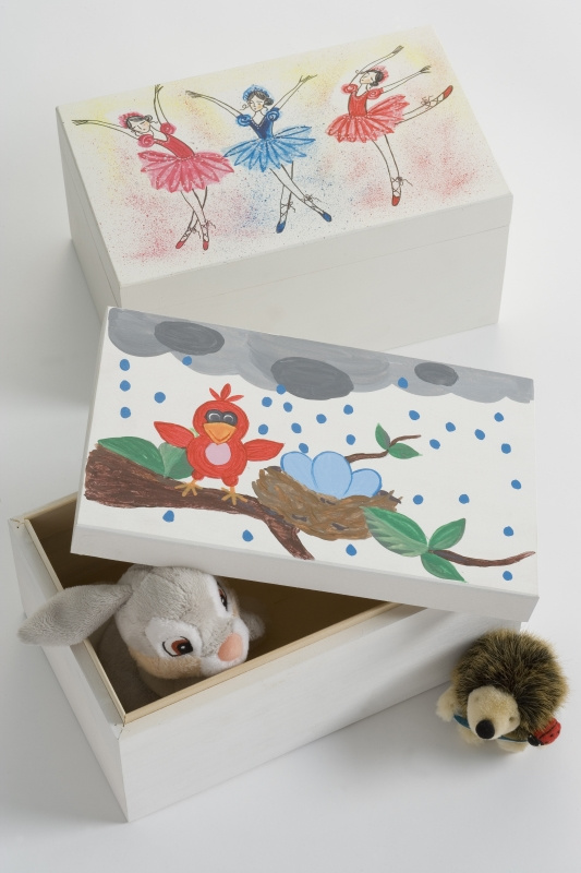 bespoke wooden decorated storage boxes made by Polmac UK Ltd